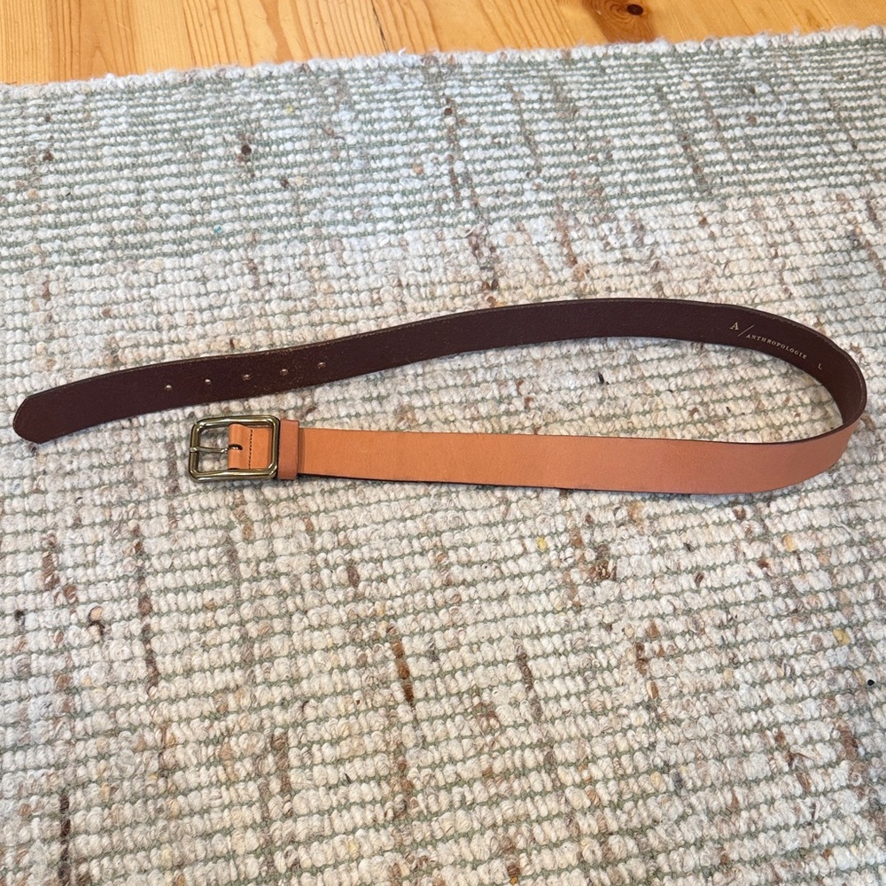 Anthropologie Emerson Cedar Brown Leather Belt